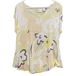 Rachel Zoe Linen Boatneck Top L